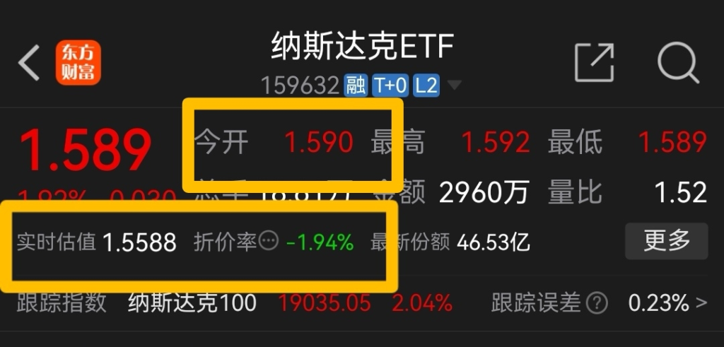 以纳斯达克ETF为例教你计算跨境ETF即时参考价