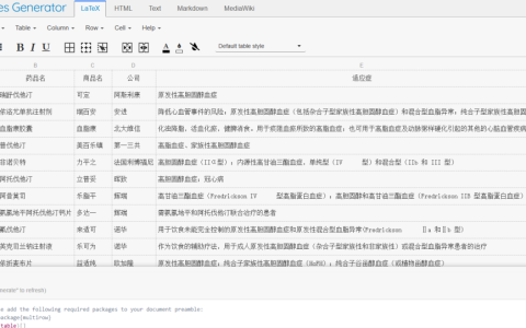表格生成工具Tables Generator